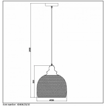 Mesh Ø280 lampa wisząca E27 43404/28/30 czarna